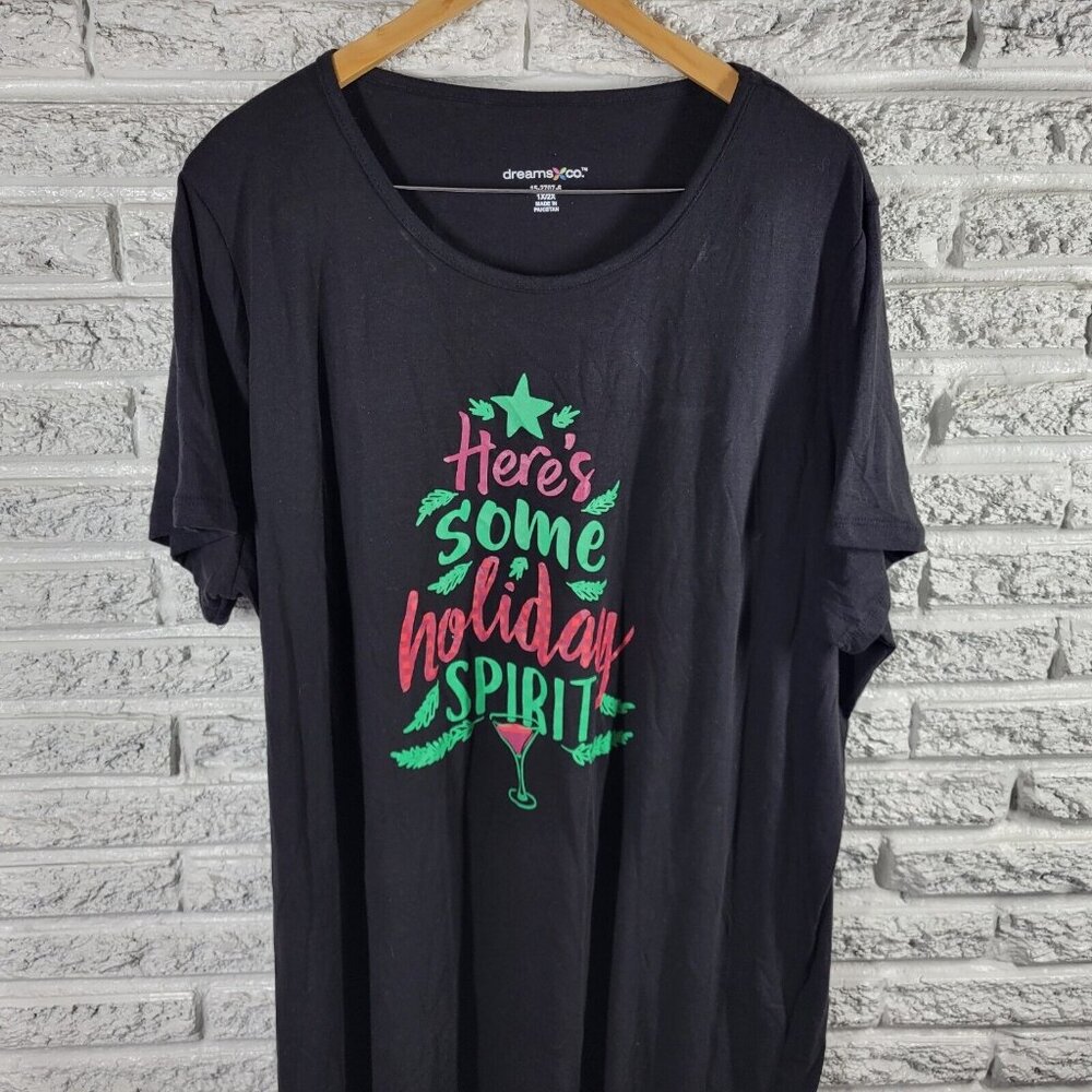 Christmas Dreams Co Women Nightgown 1X 2X Plus Holiday Spirit NOV91E